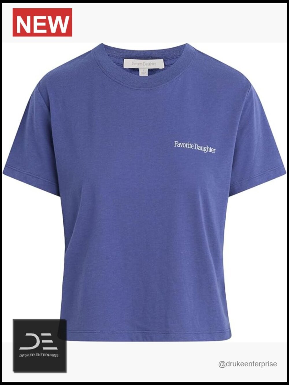 Classic Cut Cropped Tee - Tri-Blend Cotton, Logo Lettering, Short Sleeve
